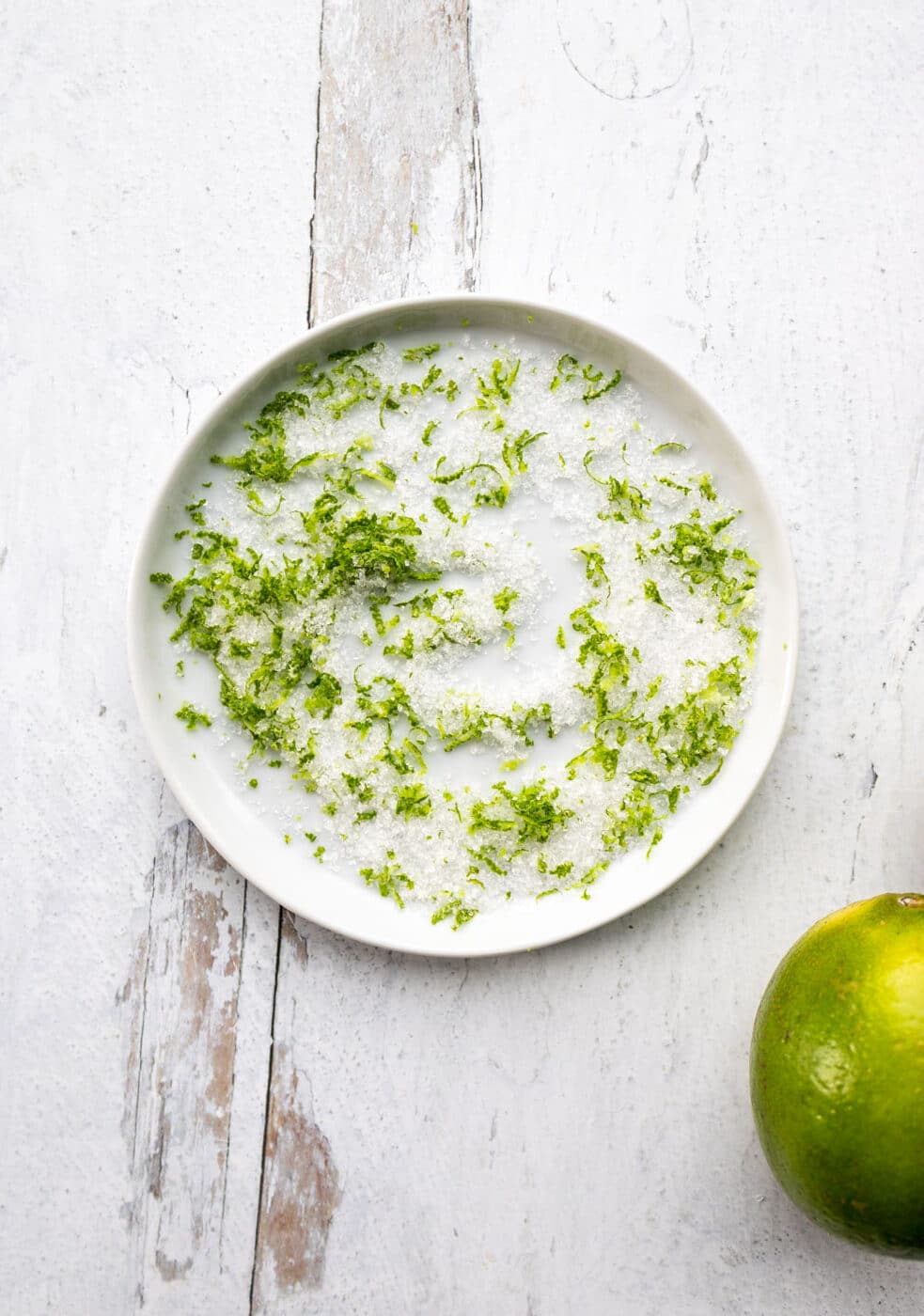 lime zest and sugar