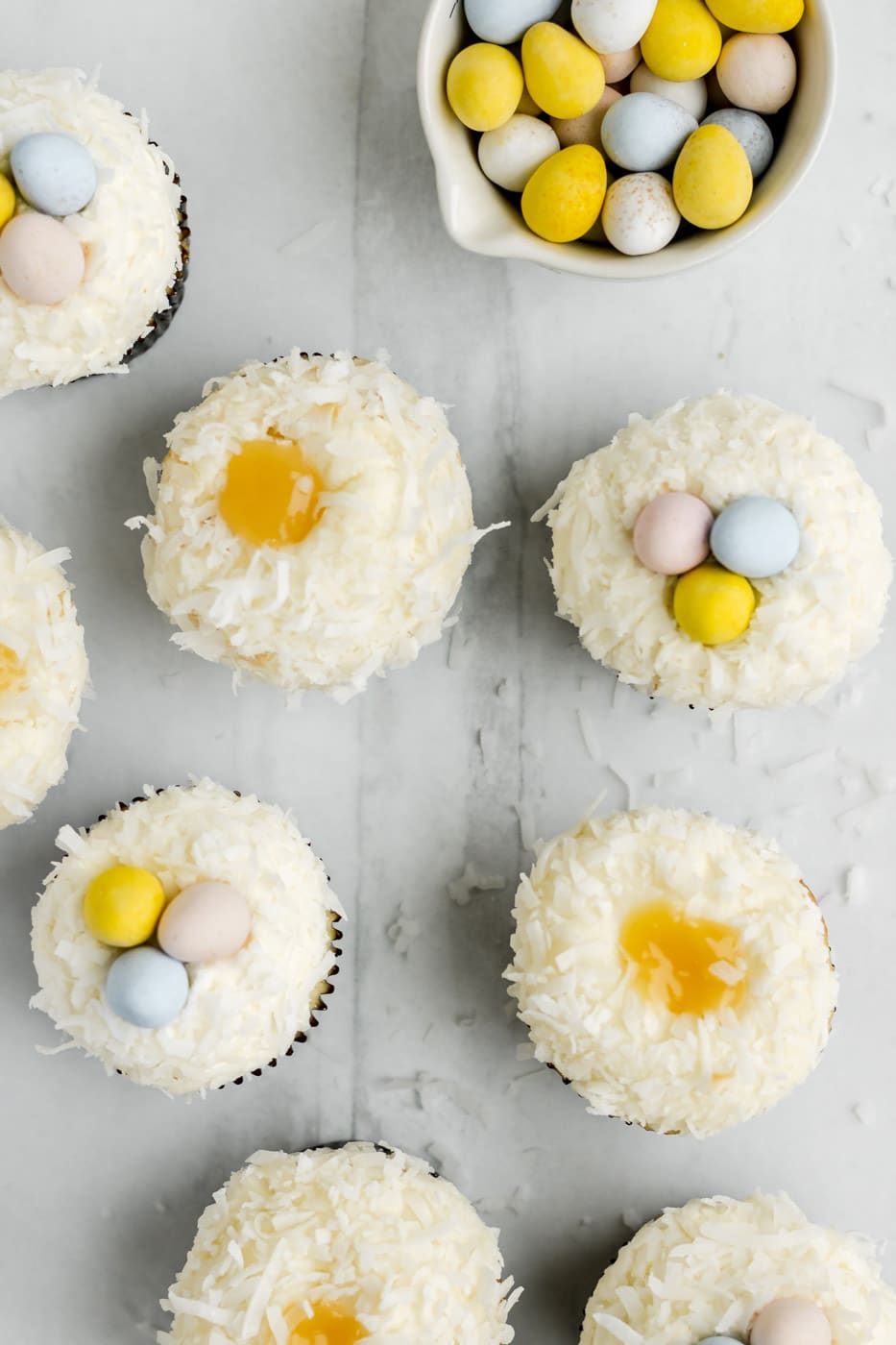 coconut lemon cupcakes with lemon curd