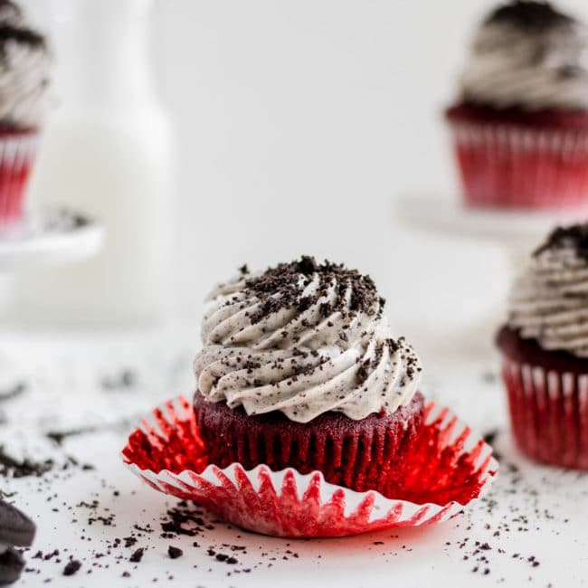 Red Velvet Oreo Cupcake