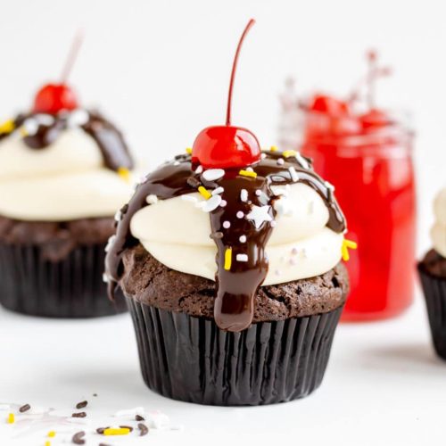 gluten free brownie sundae cupcake